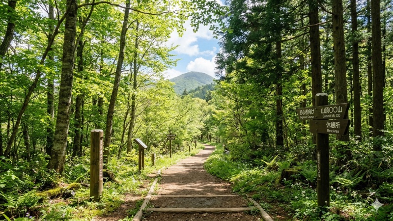 日本各地の初心者向け登山コースの風景