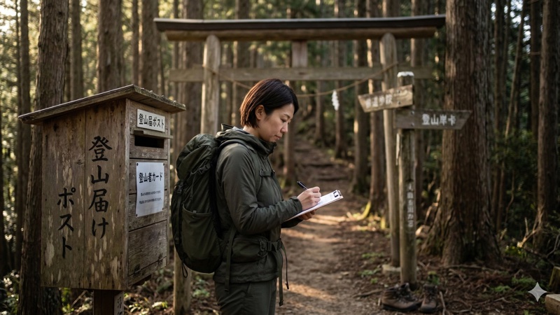 登山口の登山届ポスト