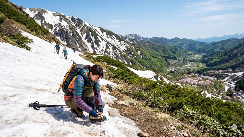 残雪期登山に挑戦——アイゼンとピッケルが必要な時期とは