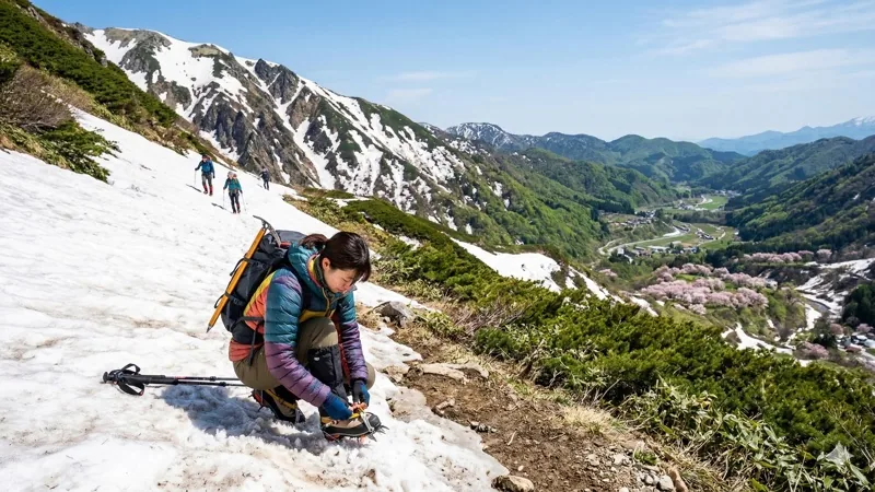 春山・残雪期登山の装備——アイゼン・ピッケル・夏装備の組み合わせ方